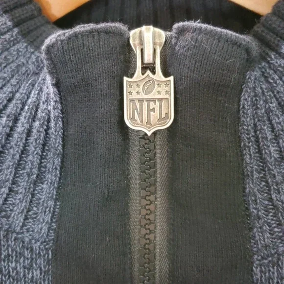 Chicago Bears NFL Pro Line Mens XL 1/4 Zip Sweater Long Sleeve Blue Pockets Logo - Picture 5 of 12